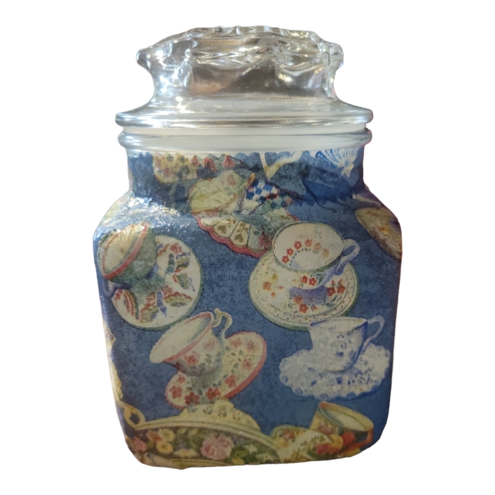 Vtg Hand Crafted Sealing Glass Canister Apothecary Teapots Tea NWOT
